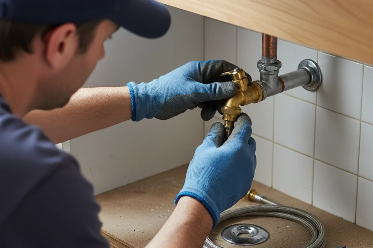 Shutoff valve and fitting work during Emergency Plumbing in Waverly